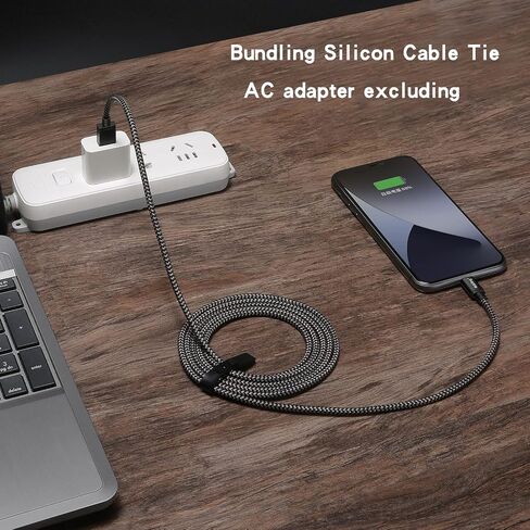 USB to Apple Lightning Cable for iPhone,MFi Certified,Soft Durable Nylon Braided,iPhone Charging Cable for Apple iPhone 14/13/12/11/X/XR/XS/8/7/6 iPod iPad Series,1.5m&1m,2Pack in Saudi Arabia