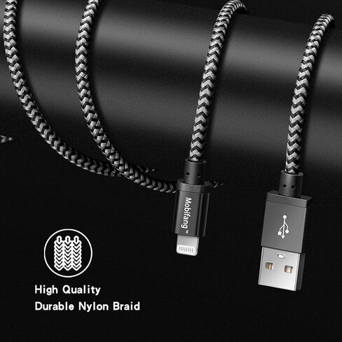 USB to Apple Lightning Cable for iPhone,MFi Certified,Soft Durable Nylon Braided,iPhone Charging Cable for Apple iPhone 14/13/12/11/X/XR/XS/8/7/6 iPod iPad Series,1.5m&1m,2Pack in Saudi Arabia