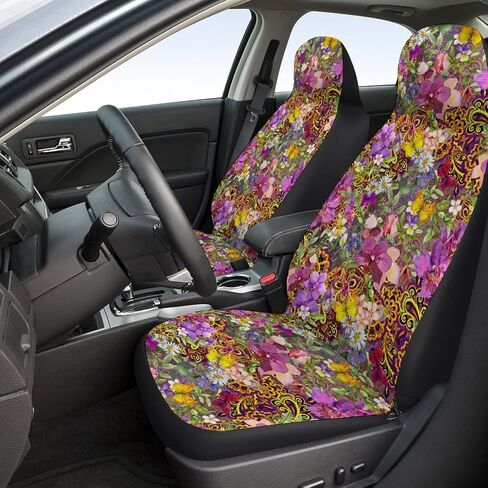 Boho Car seat Cover Front Seats Only, Boho Seat Covers for Women, Universal Fit Most Cars, Truck, SUV, or Van(Pink) in Saudi Arabia