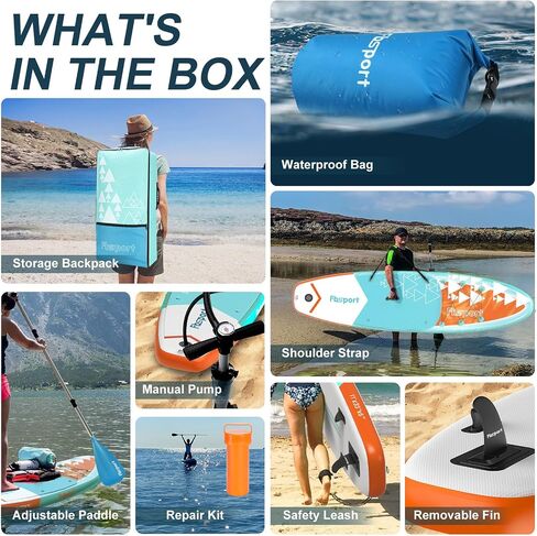 FBSPORT 11' Premium Stand Up Paddle Board, Yoga Board with SUP Accessories & Carry Bag | Wide Stance, Surf Control, Non-Slip Deck, Leash, Paddle and Pump for Youth & Adult in Saudi Arabia
