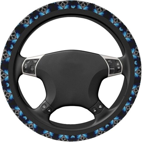 Delerain Hibiscus Flowers Steering Wheel Covers, Anti Slip Elasticity Car Accessories Steering Wheel Protector Universal 15 Inch for Women Man in Kuwait