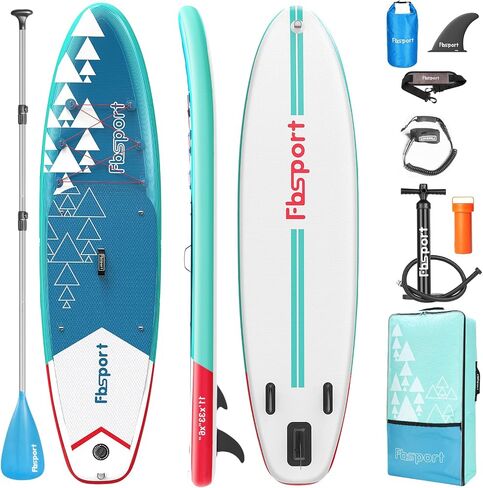 FBSPORT 11' Premium Stand Up Paddle Board, Yoga Board with SUP Accessories & Carry Bag | Wide Stance, Surf Control, Non-Slip Deck, Leash, Paddle and Pump for Youth & Adult in Saudi Arabia