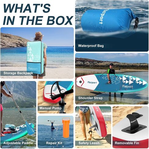 FBSPORT 11' Premium Stand Up Paddle Board, Yoga Board with SUP Accessories & Carry Bag | Wide Stance, Surf Control, Non-Slip Deck, Leash, Paddle and Pump for Youth & Adult in Saudi Arabia