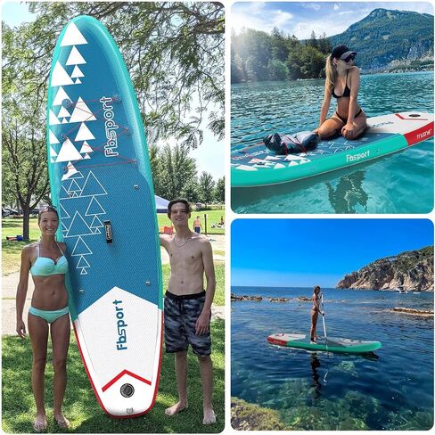 FBSPORT 11' Premium Stand Up Paddle Board, Yoga Board with SUP Accessories & Carry Bag | Wide Stance, Surf Control, Non-Slip Deck, Leash, Paddle and Pump for Youth & Adult in Saudi Arabia