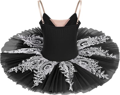 IBAKOM Swan Lake Dance Costume for Women Floral Lace Platter Tutu Ballet Leotard Pancake Skirt Ballerina Dance Dress in Saudi Arabia