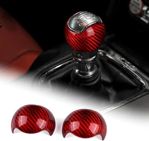 AIRSPEED Car Gear Shift Knob Cover Interior Accessories Sticker for Ford Mustang 2015-2022 Automatic, Carbon Fiber in Saudi Arabia