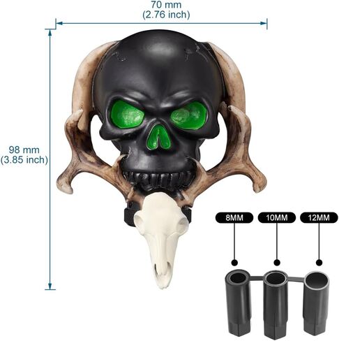 Shift Knob Automatic Skull Shape Universal Gear Knob Replacement with 3 Adapter White in Saudi Arabia