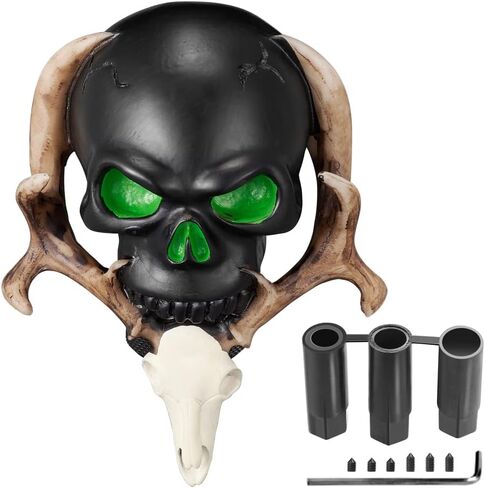 Shift Knob Automatic Skull Shape Universal Gear Knob Replacement with 3 Adapter White in Saudi Arabia