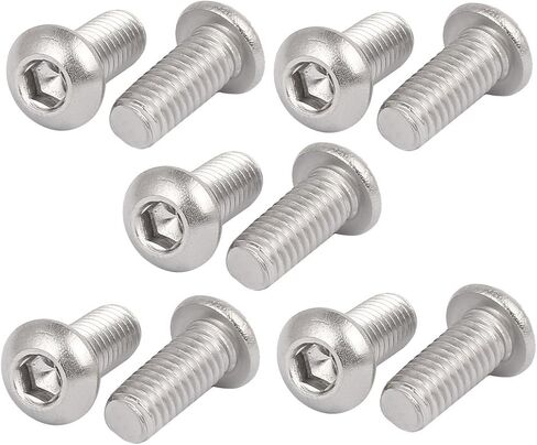 uxcell M6x14mm 316 Stainless Steel Button Head Hex Socket Cap Screw Bolt Fastener 10pcs in Saudi Arabia