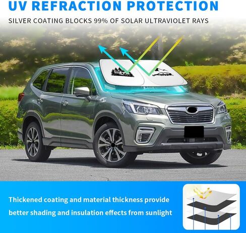 Windshield Sunshade Compatible with Subaru Crosstrek Blocks UV Rays Sun Visor Protector Foldable Front Window Sun Shade Cover in Saudi Arabia