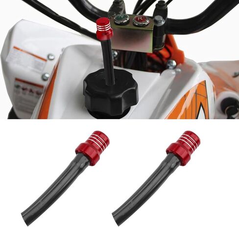 2PCS Gas Fuel Cap Air Vent Hose, Universal CNC Tank Valve Vent Tube with Chekc Ball, Aluminum Breather Valve Fits for 50cc 110cc 70cc 125cc ATV Motorcycle Dirt Pit Quad Bike Motocross in Saudi Arabia