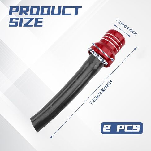 2PCS Gas Fuel Cap Air Vent Hose, Universal CNC Tank Valve Vent Tube with Chekc Ball, Aluminum Breather Valve Fits for 50cc 110cc 70cc 125cc ATV Motorcycle Dirt Pit Quad Bike Motocross in Saudi Arabia