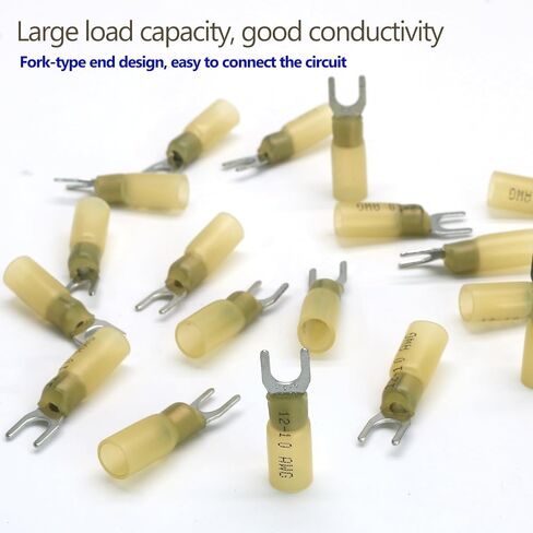 100 قطعة موصل شوكة 16-14 AWG، 10 أطراف شوكة زرقاء مقاومة للماء ومعزولة موصلات كهربائية مجعدة لشاحنة القوارب ستيريو in Saudi Arabia