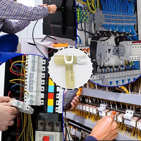 100 قطعة موصل شوكة 16-14 AWG، 10 أطراف شوكة زرقاء مقاومة للماء ومعزولة موصلات كهربائية مجعدة لشاحنة القوارب ستيريو in Saudi Arabia