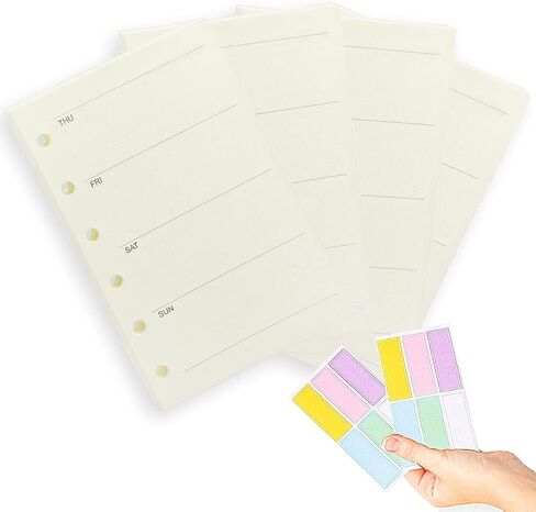 A7 Planner Refill,4 Pcs per Set, Dot Mattrix Paper, with Label Stickers Gift,Mini Binder Refills for 6 Ring Mini Planners,6 hole/100gsm Thick Paper/4.84 x 3.23'', Harphia in Saudi Arabia