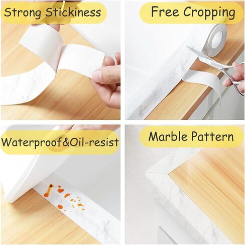 Caulk Tape, 2 Roll Waterproof Toilet Caulk Strip, Toilet Sealer Around Toilet Base, White Caulk Tape Waterproof Self Adhesive for Bathroom Shower Bathtub Floor Wall Edge Protector (1.5" x 10.5Ft) in Saudi Arabia