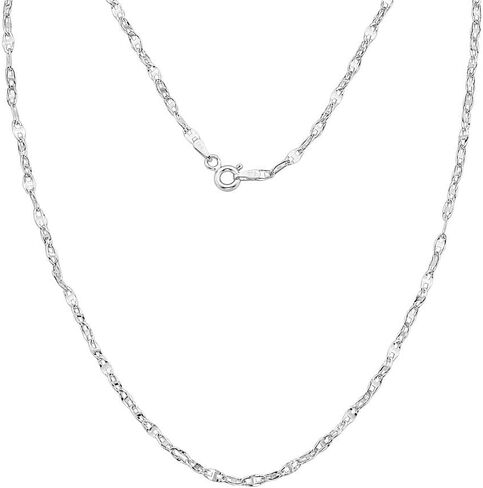 PORI JEWELERS 14K Gold 2mm Twisted Mariner/Marina Link Chain Necklace- Choose Your Color - 16"-24" in Kuwait