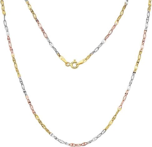 PORI JEWELERS 14K Gold 2mm Twisted Mariner/Marina Link Chain Necklace- Choose Your Color - 16"-24" in Kuwait