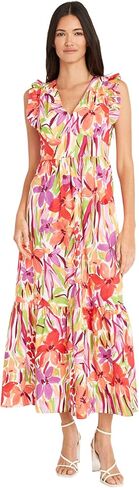 Maggy London Womens Women's Cocktail Dress with V-Neck, Ruffle, Pockets Maxi | Summer Dresses for Women in Saudi Arabia