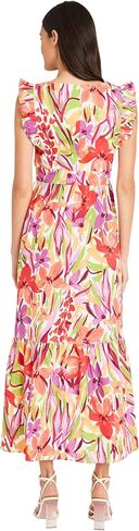 Maggy London Womens Women's Cocktail Dress with V-Neck, Ruffle, Pockets Maxi | Summer Dresses for Women in Saudi Arabia