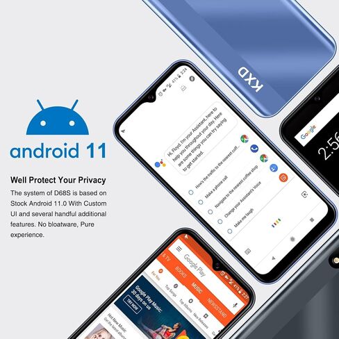 D68S | هاتف ذكي أندرويد 4G مفتوح | هواتف محمولة بشاشة كاملة 6.1 بوصة Waterdrop وبطاقتي SIM غير مقفلة | 4000 مللي أمبير | 32 جيجابايت من ذاكرة الوصول العشوائي إلى 128 جيجابايت ممتدة | كاميرا AI كاميرا 8 ميجابكسل + 8 ميجابكسل | فتح الوجه | أندرويد 11 in Saudi Arabia