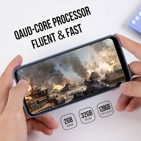D68S | هاتف ذكي أندرويد 4G مفتوح | هواتف محمولة بشاشة كاملة 6.1 بوصة Waterdrop وبطاقتي SIM غير مقفلة | 4000 مللي أمبير | 32 جيجابايت من ذاكرة الوصول العشوائي إلى 128 جيجابايت ممتدة | كاميرا AI كاميرا 8 ميجابكسل + 8 ميجابكسل | فتح الوجه | أندرويد 11 in Saudi Arabia