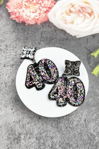 Birthday Glitter Drop Post Earrings - Shimmering, Jewelry, Memorable Milestone, Sparkles in Saudi Arabia