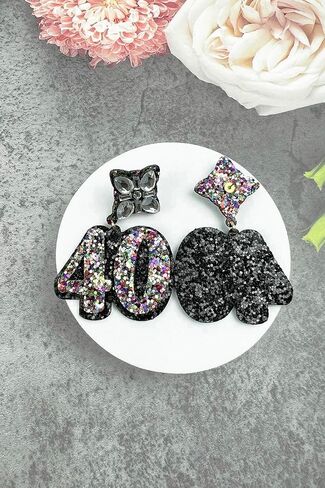 Birthday Glitter Drop Post Earrings - Shimmering, Jewelry, Memorable Milestone, Sparkles in Saudi Arabia