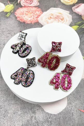 Birthday Glitter Drop Post Earrings - Shimmering, Jewelry, Memorable Milestone, Sparkles in Saudi Arabia