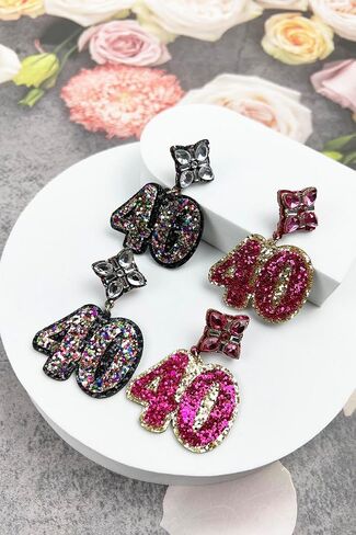 Birthday Glitter Drop Post Earrings - Shimmering, Jewelry, Memorable Milestone, Sparkles in Saudi Arabia