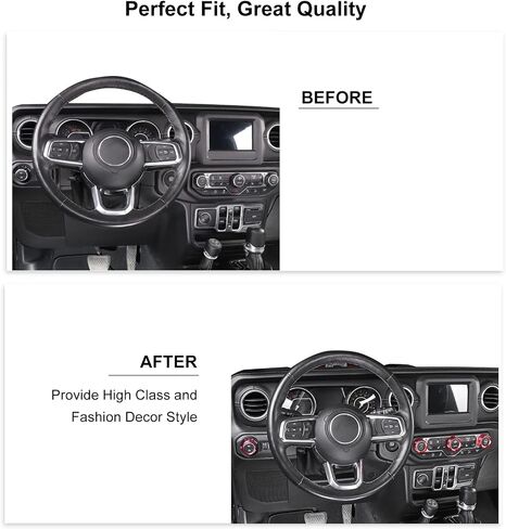 Center Console Air Conditioner Switch Knob Trim Cover Headlight Knob Trim Cover Aluminum Alloy Interior Accessories Compatible with Jeep Wrangler JL JLU & Gladiator JT 2018-2024,Blue in Saudi Arabia