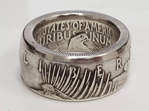 Morgan Silver Dollar Coin Men's Ring Coin Ring Morgan Silver Coin Design Ring, Men's Coin Ring, Fashion Jewelry Handmade Punk Vintage Personality Coin Ring, in God We Trust Rings Size 7 in Saudi Arabia