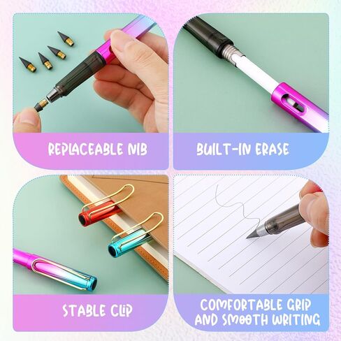 12 حزمة من أقلام الرصاص الأبدية بدون حبر قلم رصاص إنفينيتي مع ممحاة للمكتب (12 قلم رصاص + 12 ممحاة + 12 طرف) in Kuwait