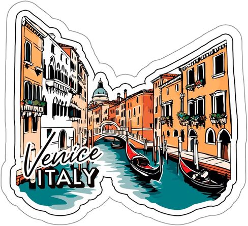 Venice Italy Sticker Travel Outdoors Decal Vinyl Small Waterproof for Water Bottle Mug Passport Book Scrapbook Notebook Laptop Tumbler Skateboard Computer Phone Size 4" Funny Gift in Saudi Arabia