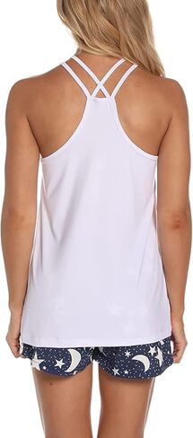 CHUNG Women Camisole Top Shorts Bottom Pajamas Set Loungewear Sleepwear Tank Cross Back Fitness Fashion in Saudi Arabia