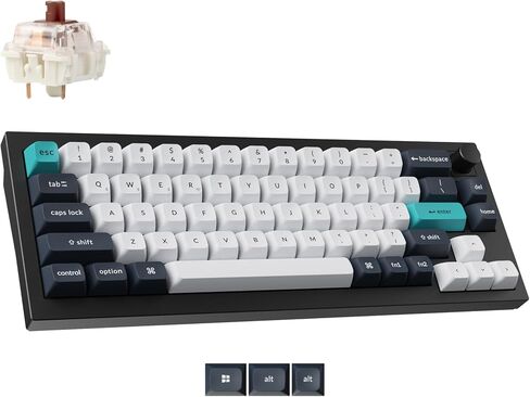 لوحة مفاتيح الألعاب الميكانيكية Keychron Q2 Max اللاسلكية المخصصة، QMK/VIA مقبض قابل للبرمجة 2.4 جيجا هرتز/بلوتوث 5.1/سلكي، 65% مدمج RGB Hot-Swap مع مفتاح Gateron Banana لنظام التشغيل Mac Windows Linux - أسود in Saudi Arabia