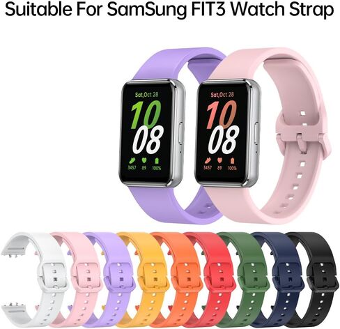 متوافق مع أحزمة ساعة Samsung Galaxy Fit 3، أشرطة بديلة من السيليكون الناعم وأساور معصم رياضية قابلة للتعديل لـ SAMSUNG Galaxy FIT 3 SM-R390 Smartwatch Bands للنساء والرجال in Kuwait