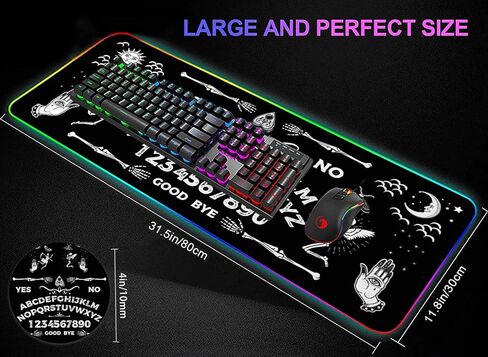 RGB Gaming Mouse Pad Large Mouse Pad Desk Mat Led Mouse Pad Light-up Mouse Pad, Large Keyboard Pad, Optical Waterproof Non-Slip, Great for Gamers, Dog Mom Floral Design in Kuwait