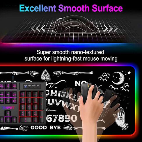 RGB Gaming Mouse Pad Large Mouse Pad Desk Mat Led Mouse Pad Light-up Mouse Pad, Large Keyboard Pad, Optical Waterproof Non-Slip, Great for Gamers, Dog Mom Floral Design in Kuwait