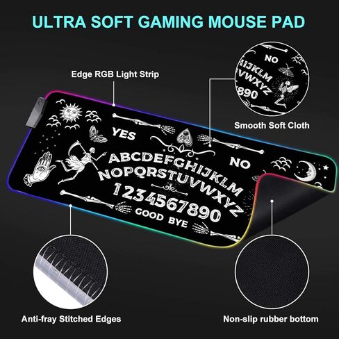 RGB Gaming Mouse Pad Large Mouse Pad Desk Mat Led Mouse Pad Light-up Mouse Pad, Large Keyboard Pad, Optical Waterproof Non-Slip, Great for Gamers, Dog Mom Floral Design in Kuwait