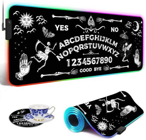 RGB Gaming Mouse Pad Large Mouse Pad Desk Mat Led Mouse Pad Light-up Mouse Pad, Large Keyboard Pad, Optical Waterproof Non-Slip, Great for Gamers, Dog Mom Floral Design in Kuwait