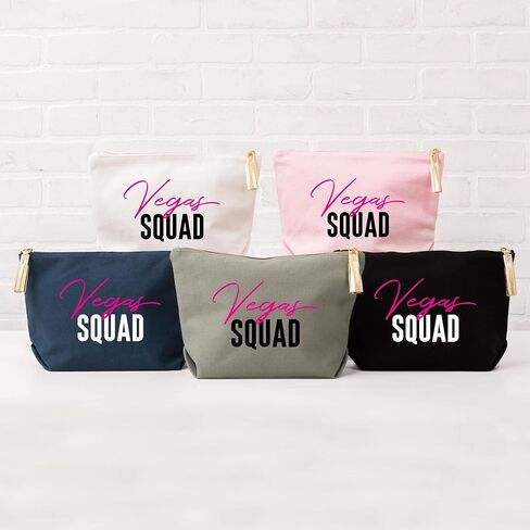 WEDDINGSTAR Large Personalized Canvas Makeup Bag - Bride Script Navy Blue in Saudi Arabia