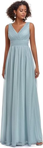 Ever-Pretty Women's V-Neck High Wasit Glitter Maxi Evening Dress 07764-USA in Saudi Arabia