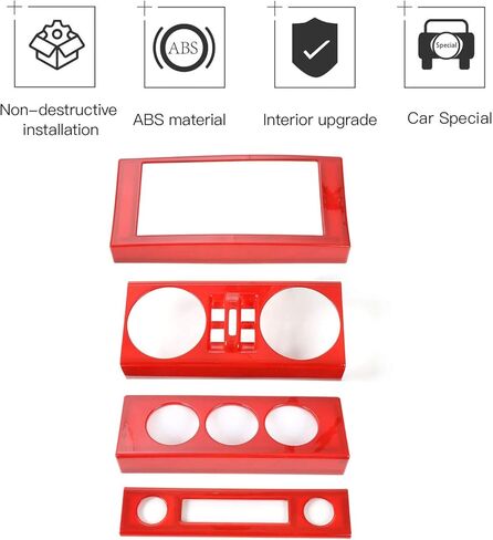 RT-TCZ ل رانجلر JK لوحة القيادة غطاء لوحة الكسوة ديكور ل جيب رانجلر JK JKU 2007-2010 الأحمر الداخلية اكسسوارات 4 قطعة in Kuwait