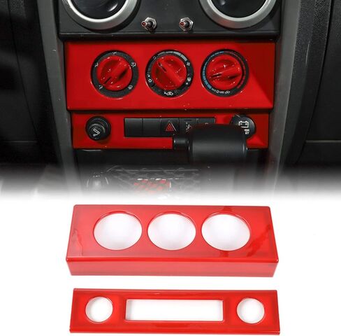 RT-TCZ ل رانجلر JK لوحة القيادة غطاء لوحة الكسوة ديكور ل جيب رانجلر JK JKU 2007-2010 الأحمر الداخلية اكسسوارات 4 قطعة in Kuwait