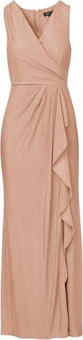 Adrianna Papell Women's Metallic Knit Draped Gown in Kuwait