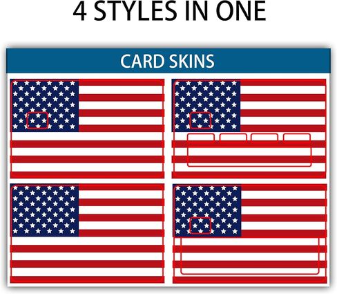 American Flag Pattern Credit Card Stickers Skin No Bubble Slim Waterproof Anti-Wrinkling Removable Vinyl Debit Skin Cover Credit Card Decals in Saudi Arabia