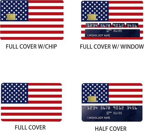American Flag Pattern Credit Card Stickers Skin No Bubble Slim Waterproof Anti-Wrinkling Removable Vinyl Debit Skin Cover Credit Card Decals in Saudi Arabia