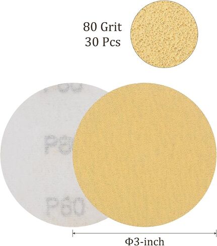 30pcs No Hole Sanding Discs- [ 3 Inch 320 Grit ] Round Hook and Loop Grip Sanding Pads Sheet for Wood Metal Polishing Use| Aluminum Oxide & Zirconium Oxide Sandpaper in Saudi Arabia