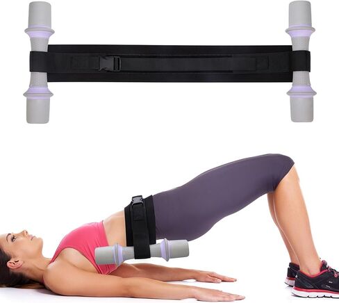 حزام دفع الورك، حزام دفع الورك المطور سهل الاستخدام مع الدمبل وأجراس كيتل بيل والألواح ذات وسادات أوسع وأطول مضادة للانزلاق لصالة الألعاب الرياضية والمنزل والتدريبات in Kuwait